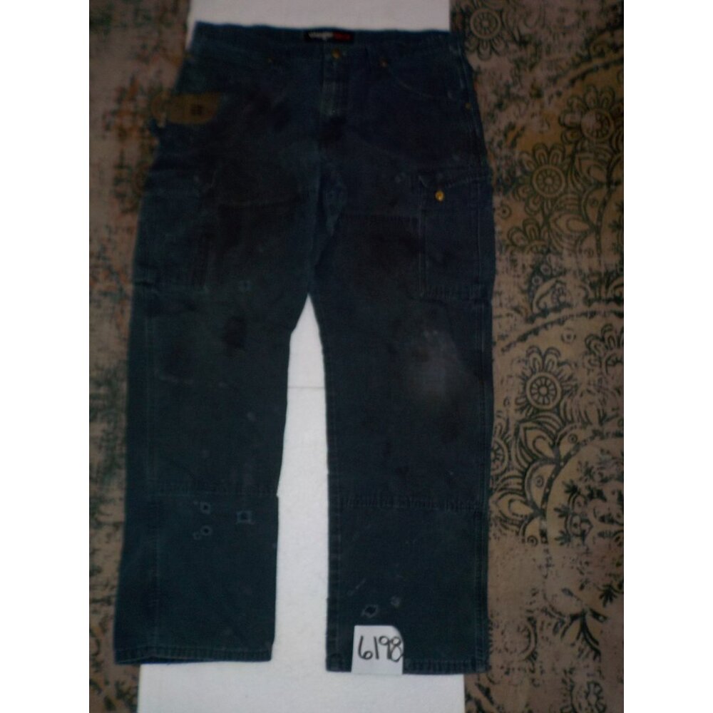 Wrangler Riggs Heavy Duty 9 Pkt Work Gusset Carpenter Jeans Black Ripstop 38x32